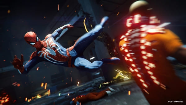 スパイダーマンの戦闘シーン画像